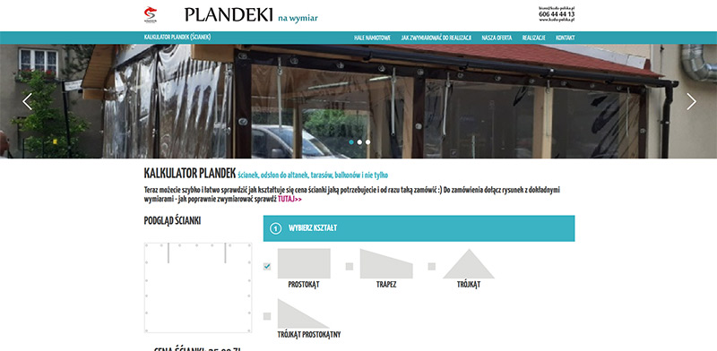 Realizacja - Konfigurator plandek Realizacja - Konfigurator plandek